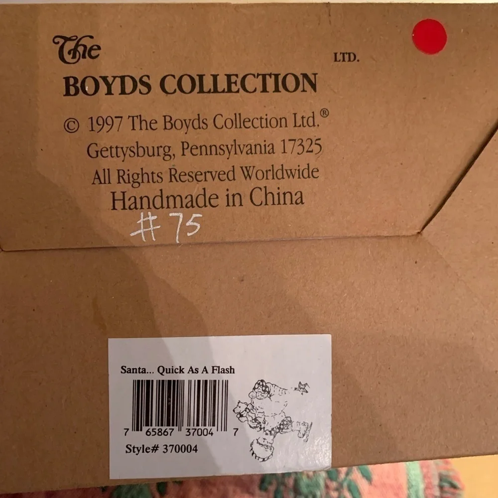 1998 Boyd’s Bears Limited Edition Santa…Quick as a Flash #75
